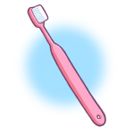 歯ブラシ1（背景あり）のイラスト