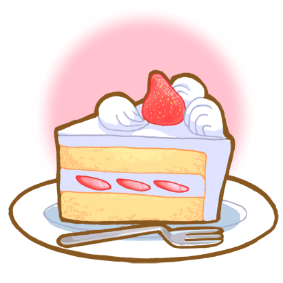 ショートケーキのイラスト（背景あり）