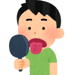 舌のチェックをする人のイラスト（男性）